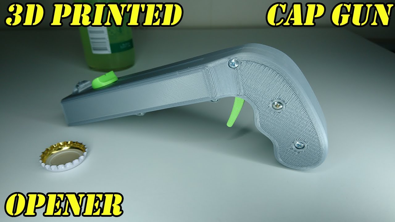 3D Printed Bottle Opener Cap Gun - 3D Printing Timelapse