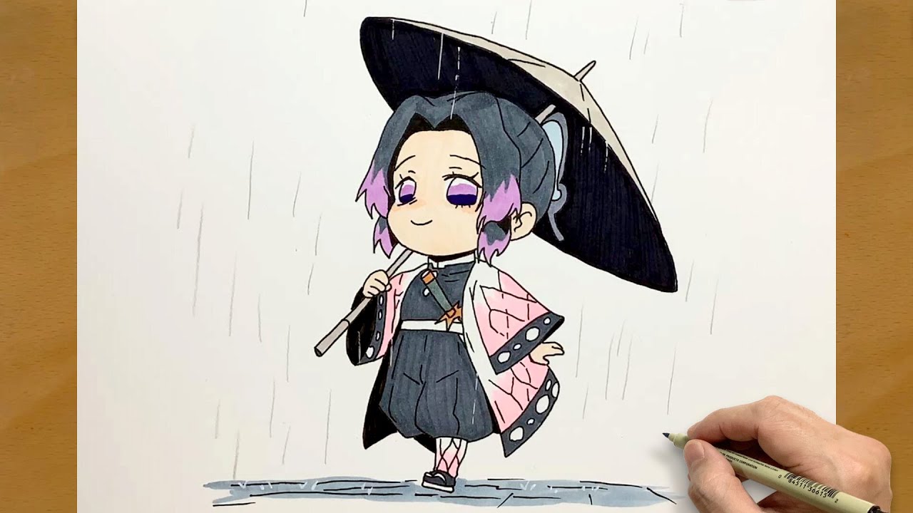 How to Draw chibi Shinobu Kocho from Demon Slayer | draw anime | step by step