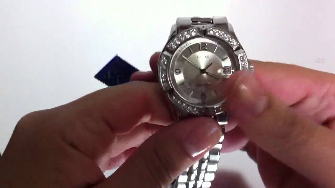 Women's Guess Spost Steel Crystal Glitz Watch G75511M