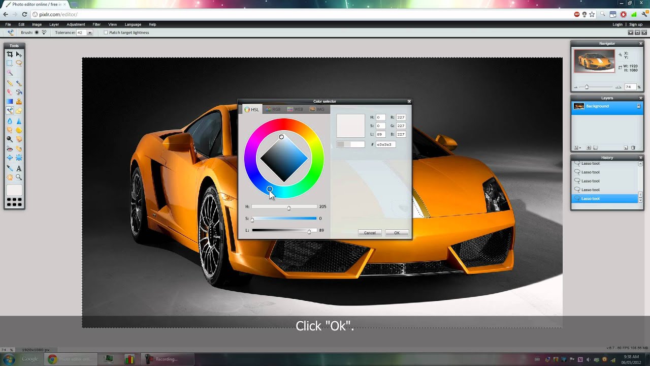 Pixlr Tutorial: How to Change The Colour of a Car using Pixlr