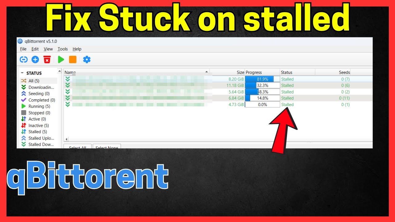Исправление qBittorrent, зависшего на Stalled