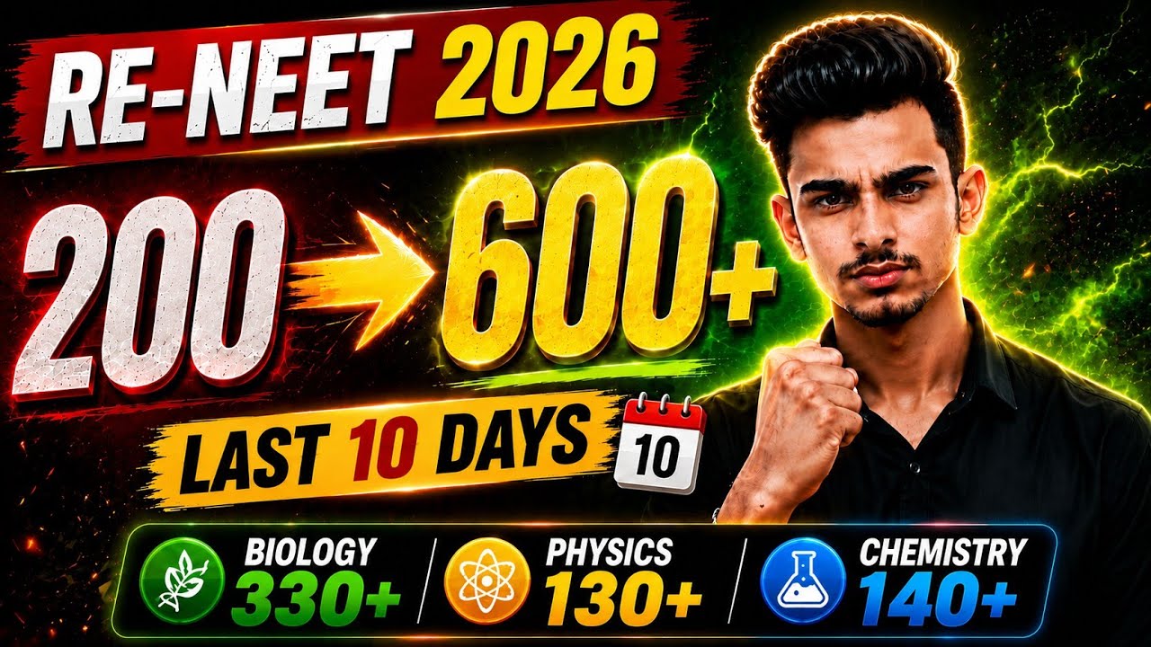 200 to 600+ in RE-NEET 2026 😳 | Last 10 Days Strategy 🚀 