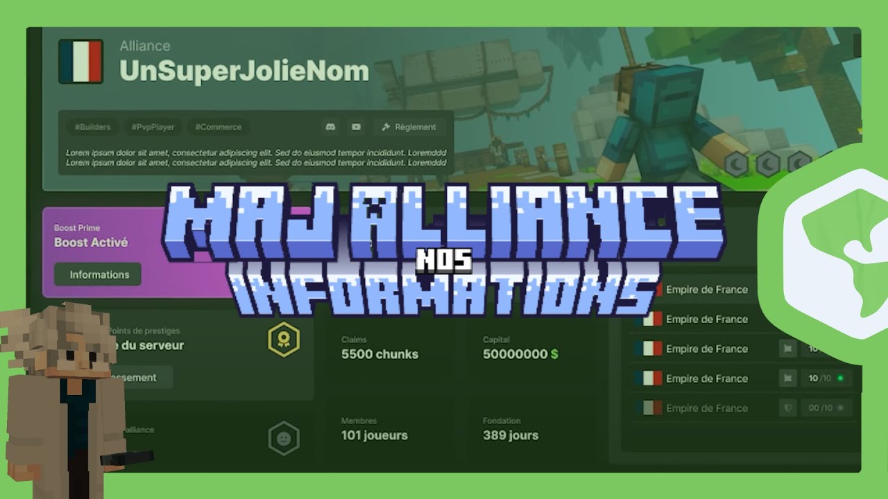 MAJ Alliance : nos informations ?! | NationsGlory Lime