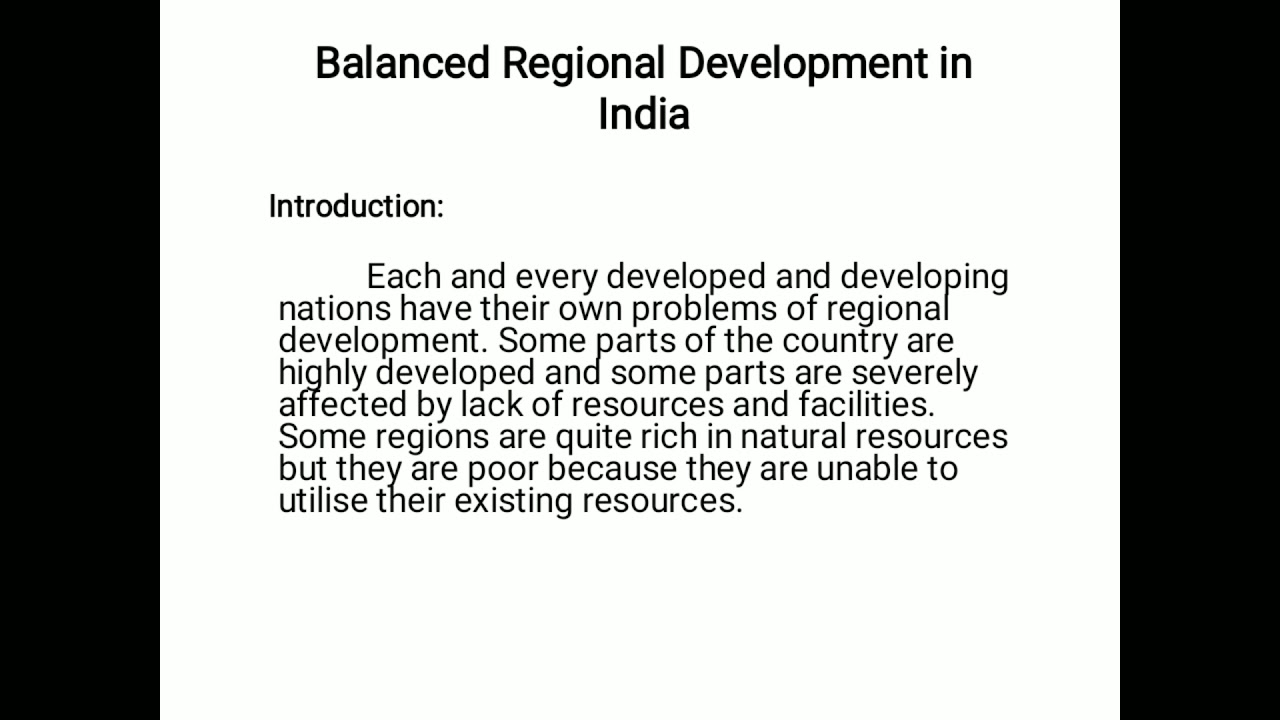 Balanced regional development in India. Session 18