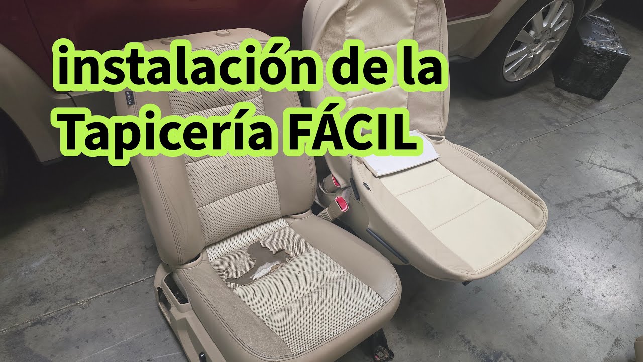 Armando la tapicería de un asiento en cuero