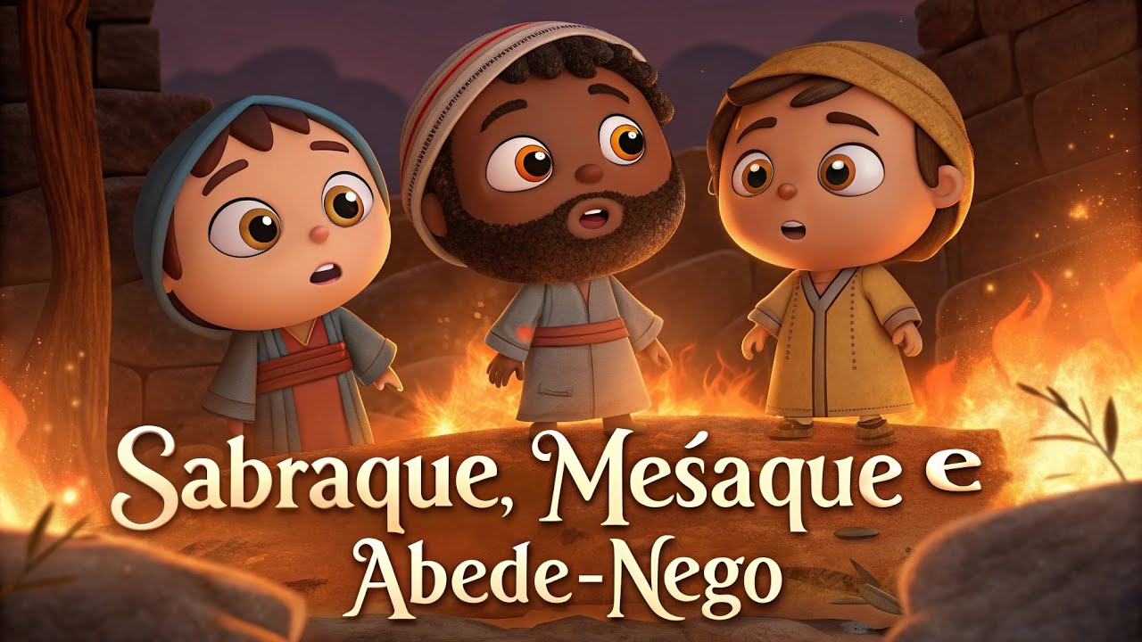 Sadraque, Mesaque e Abede Nego | 📖Musica Bíblica Infantil 3D | 🎶Louvorzinho Biblico Kids