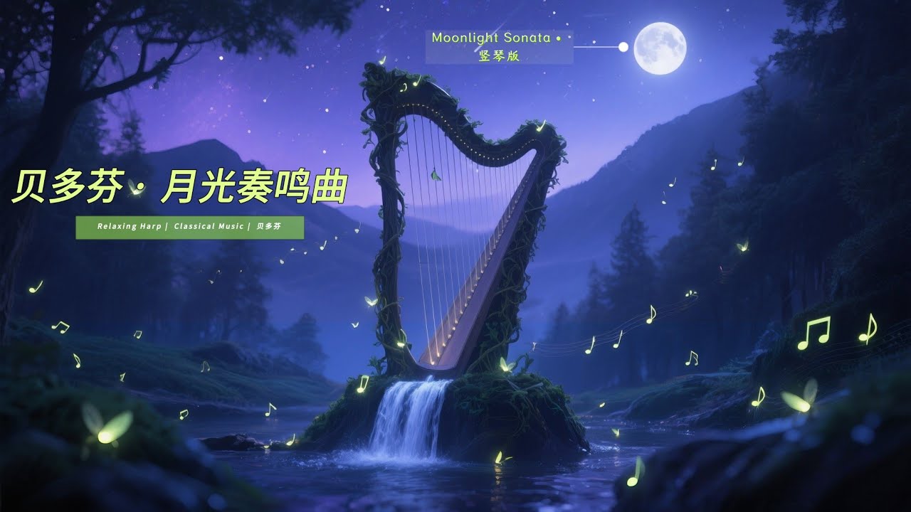Moonlight Sonata Harp Version │ 贝多芬月光奏鸣曲竖琴版 &middot; 5分钟的浪漫沉浸