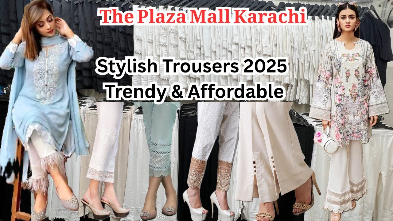 Latest Chikankari & Embroidered Trousers Collection | Bin Syed Boutique | The Plaza Clifton Karachi