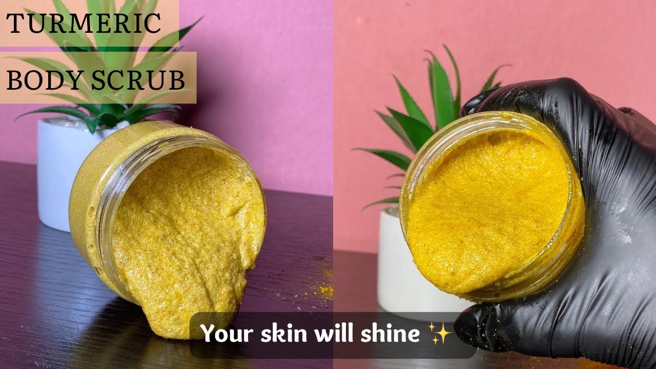 DIY TURMERIC FOAMING SCRUB | How to make turmeric scrub for glowing skin