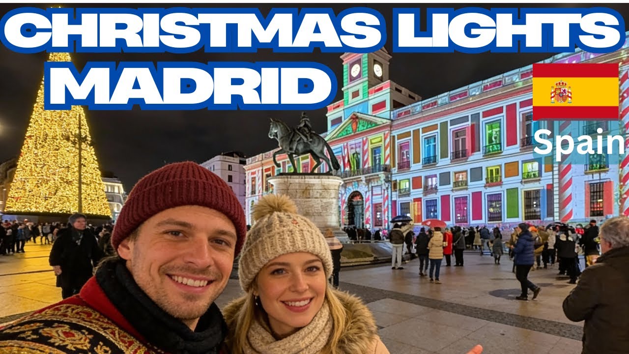 Madrid Christmas Lights🎄Puerta del Sol to Royal Quarter.  Spain Walking Tour 4K ✨