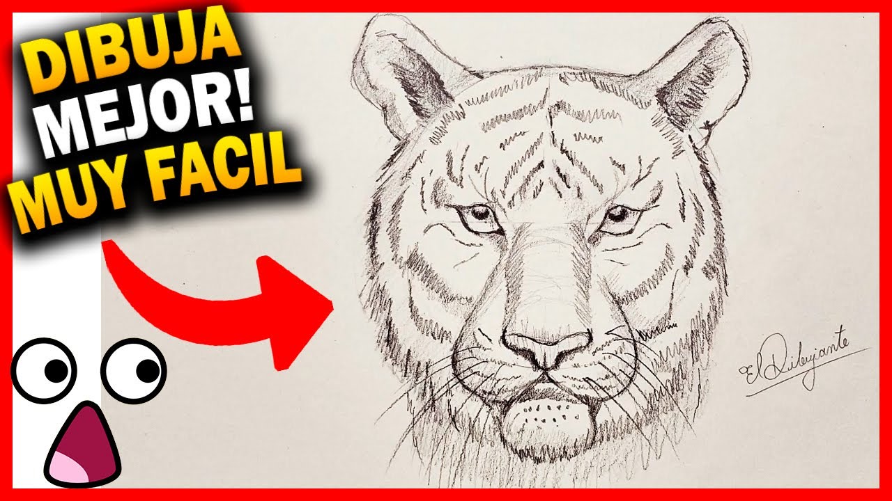 🔥 Cómo 🅳🅸🅱🆄🅹🅰🆁 UN TIGRE REALISTA PASO A PASO A LÁPIZ ✅  Dibujos de Tigres a lápiz FÁCILES