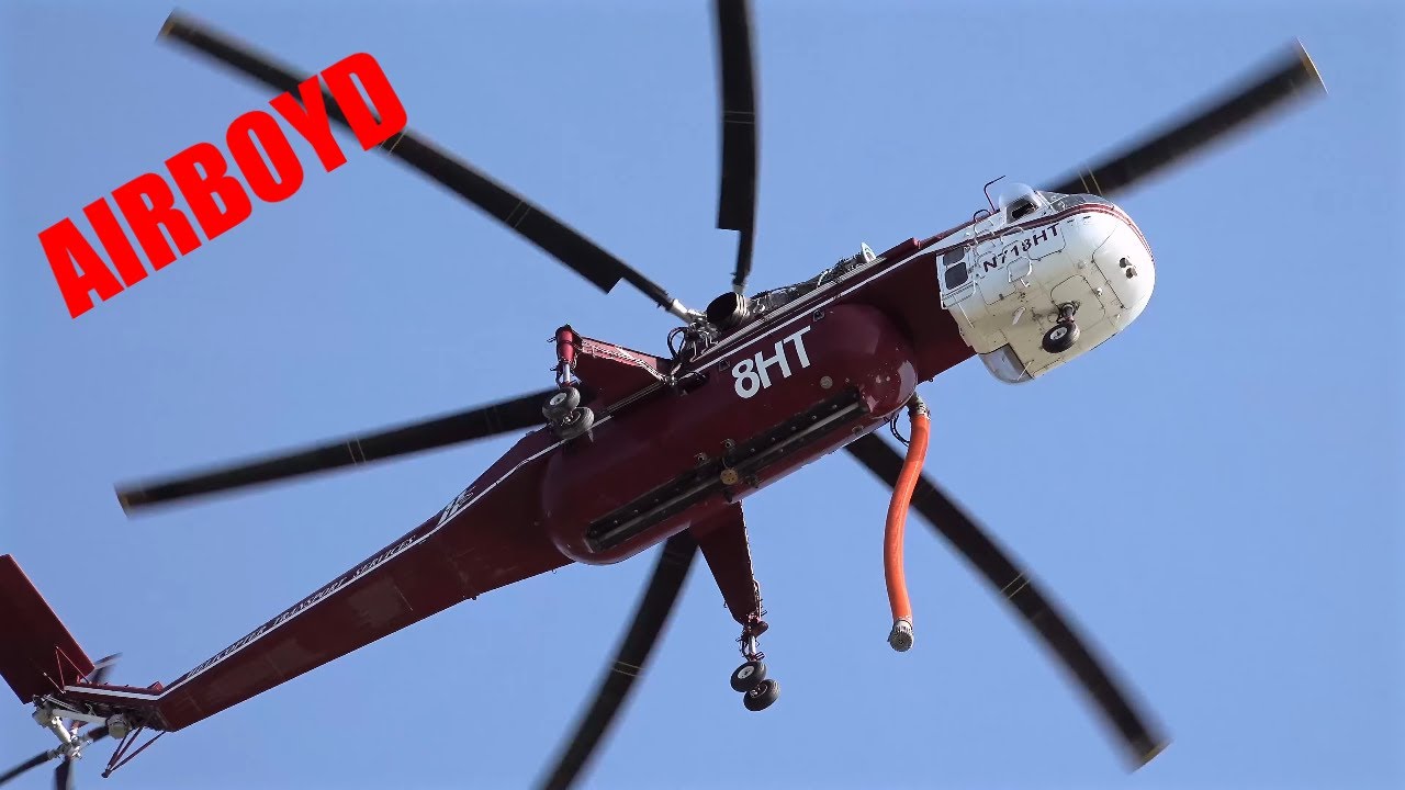 HTS Sikorsky CH-54B Tarhe N718HT • Coto de Caza Reservoir - Airport Fire Response