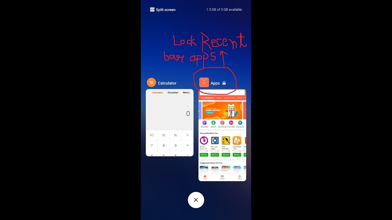 How to lock recent apps in redmi mobiles