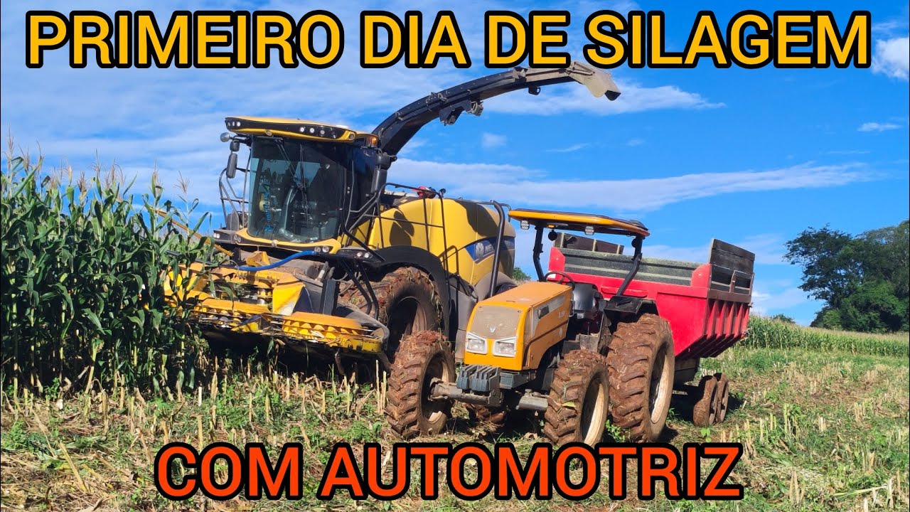 PRIMEIRO DIA DE SILAGEM DO VIZINHO COM AUTOMOTRIZ NEW HOLLAND FR500