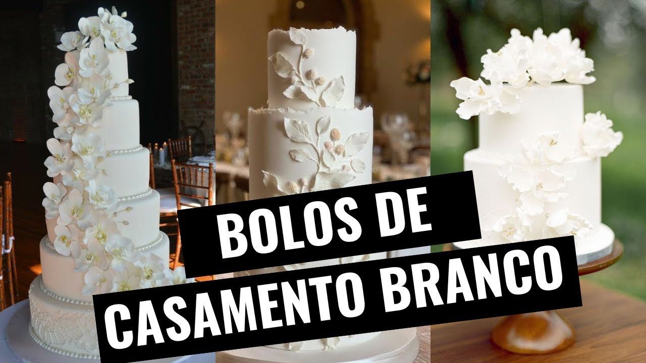 Ideias de Bolo de Casamento todo branco