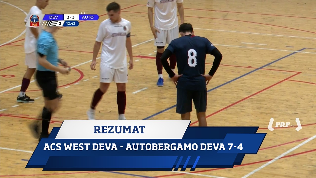 Liga 1 Futsal Casa Pariurilor, Etapa 14: ACS West Deva - Autobergamo Deva 7-4 (Rezumat, 24.02.2026)