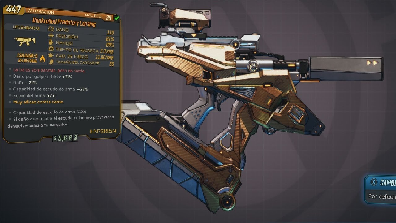 Borderlands 3 Guía de armas legendarias Bankrolled predatory lending ``Las balas son baratas...´´