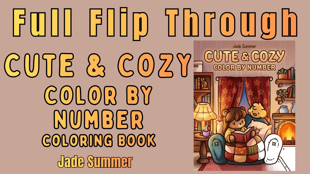 Cute & Cozy Color by Number Jade Summer Coloring Book Full Flip Through