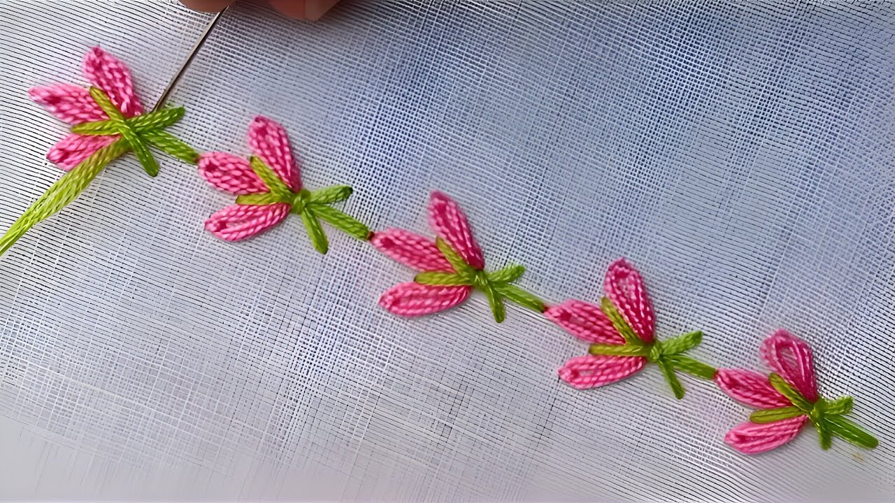 😍Easy Flower Borderline Designs 🌺 | Hand Embroidery 🌺 | Made By Sunita  |