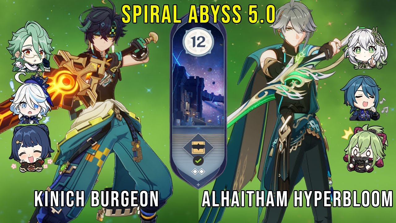 C0 Kinich Burgeon and C0 Alhaitham Hyperbloom | Genshin Impact Abyss 5.0 Floor 12 9 Stars
