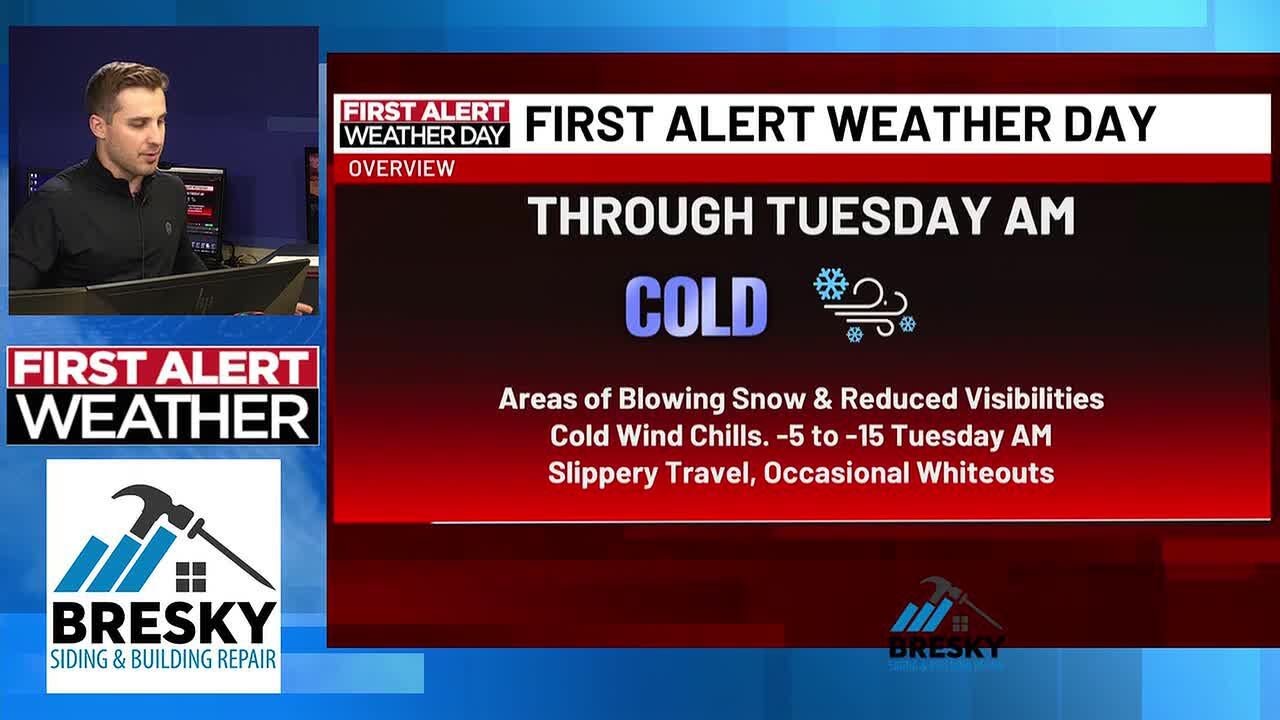 First Alert Weather Update: Cold wind chills continue, possible Alert Day Friday