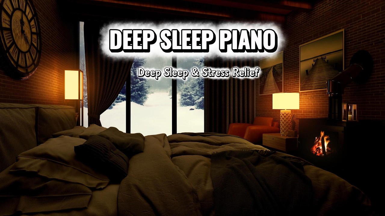 Peaceful Piano & Snowfall Night – Calm Music for Deep Sleep, Relaxation and Meditation