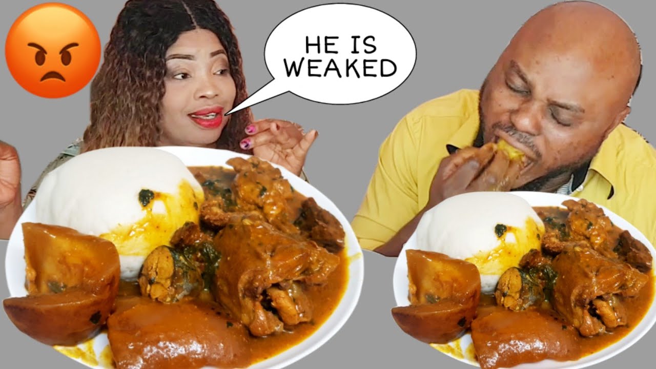 MY HUSBAND STOLE ALL THE MEAT WHEN I WAS PRAYING MUKPRANK | ASSORTED OGBONO SOUP & EBA | MUKPRANK