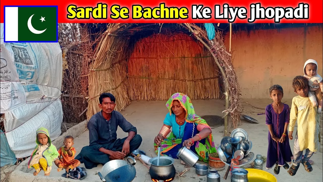 Sardi Se Bachne Ke Liye jhopadi🛖 ठंड से बचाव के लिए झोपड़ी Vijay Anju Vlog