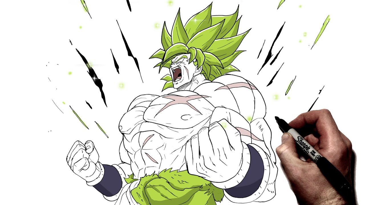 How To Draw Full Power SS Broly | Step By Step | Dragon Ball