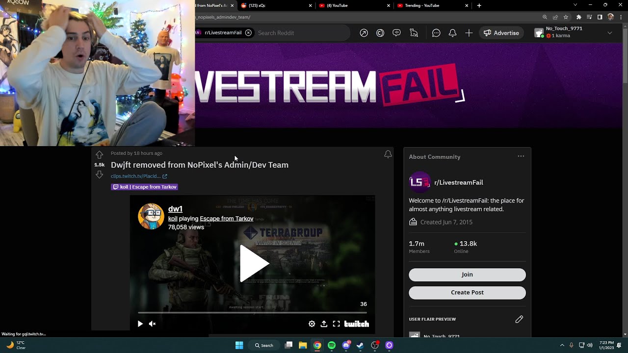 Xqc Reacts to DW getting Fired from NoPixel Drama