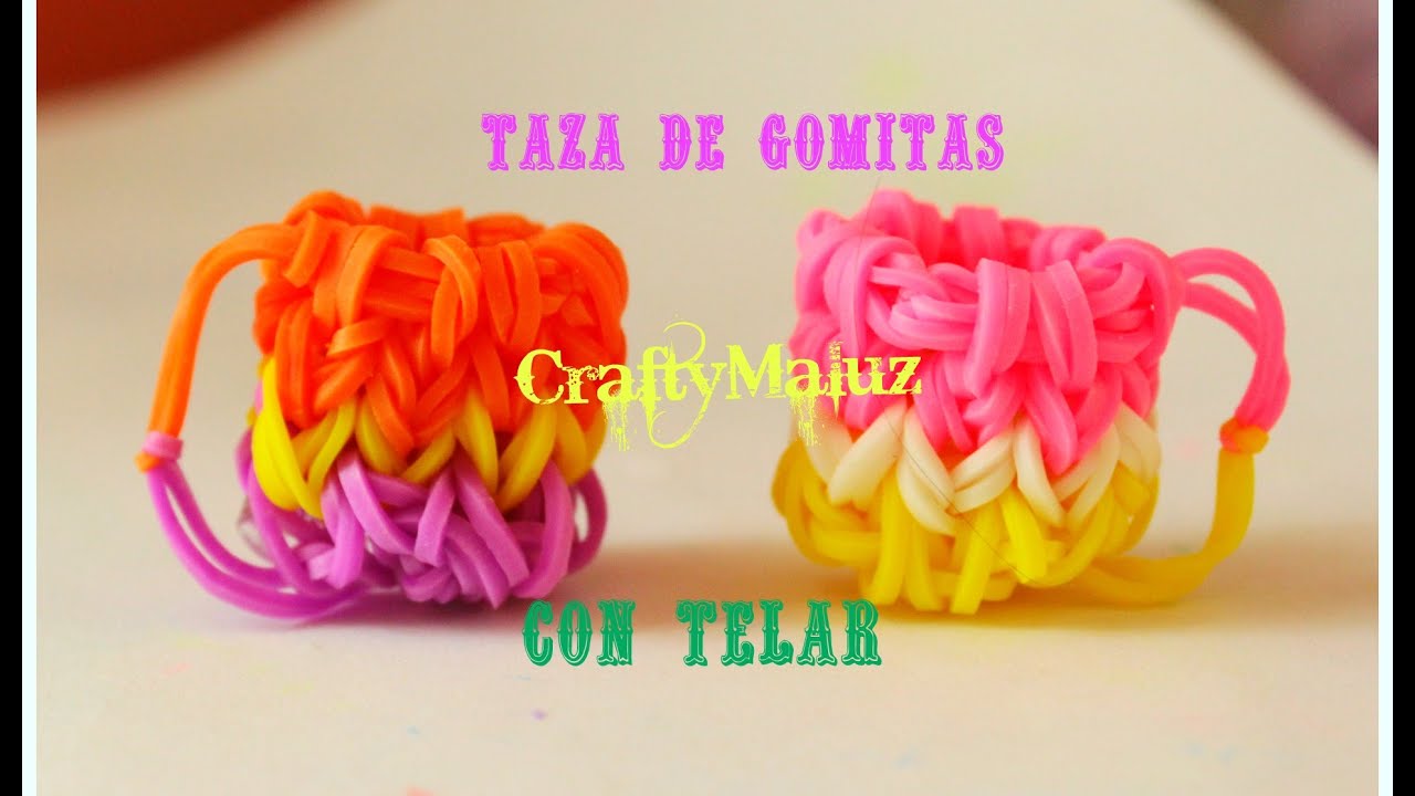 DIY: Como Hacer Taza: 3D de gomitas o ligas (con telar) Rainbow Loom Charms: 3D CUP