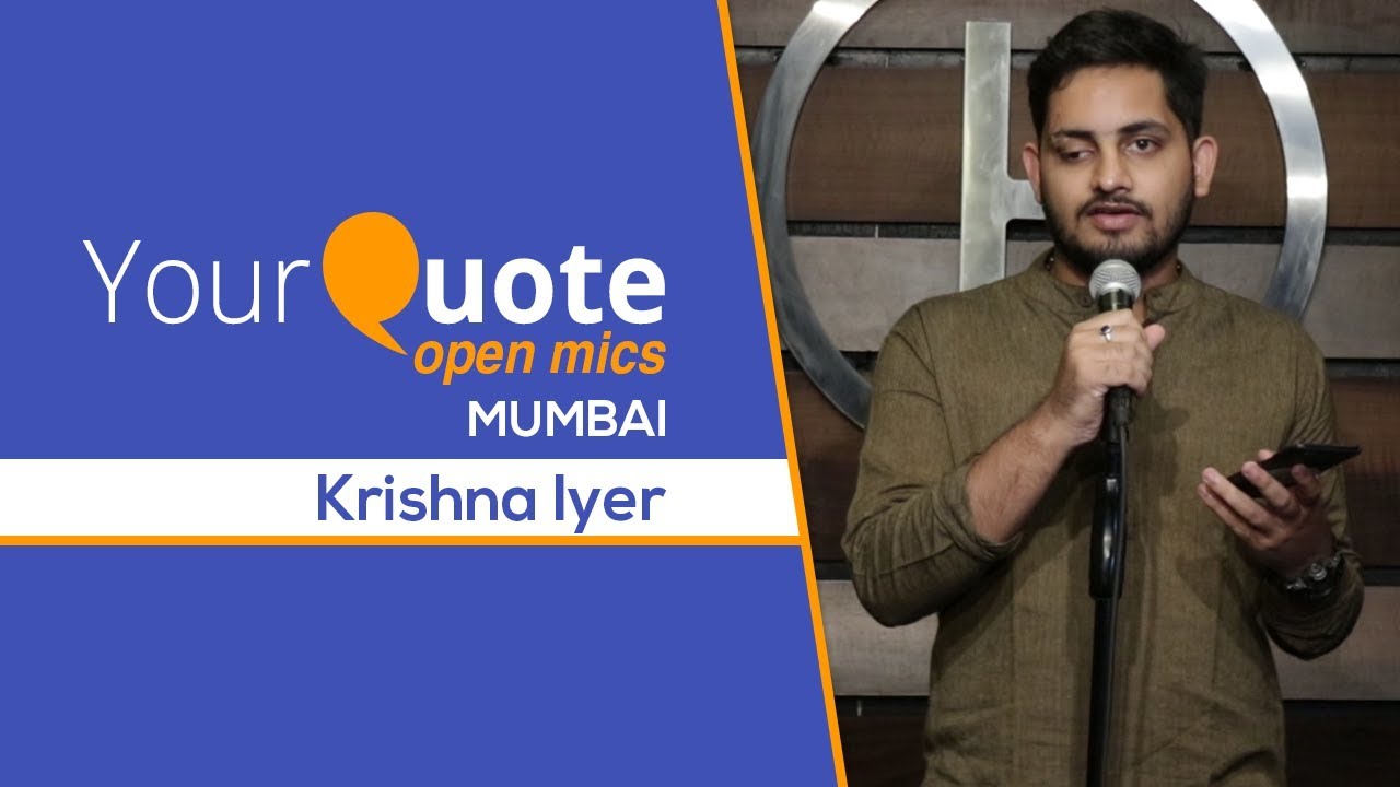 'W For Writer' by Krishna Iyer | English Poetry | YQ - Mumbai (Open Mic 7)