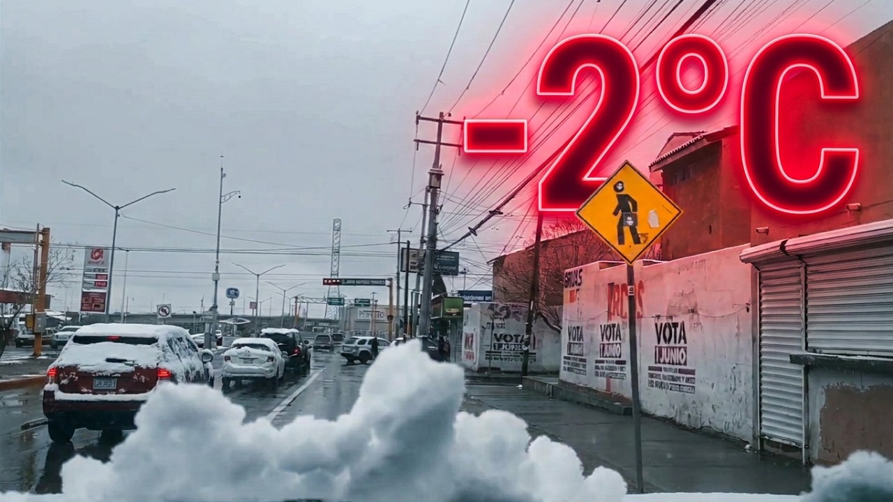Cd. Juárez Chih. Nieve y Bajas Temperaturas Azotan la Frontera