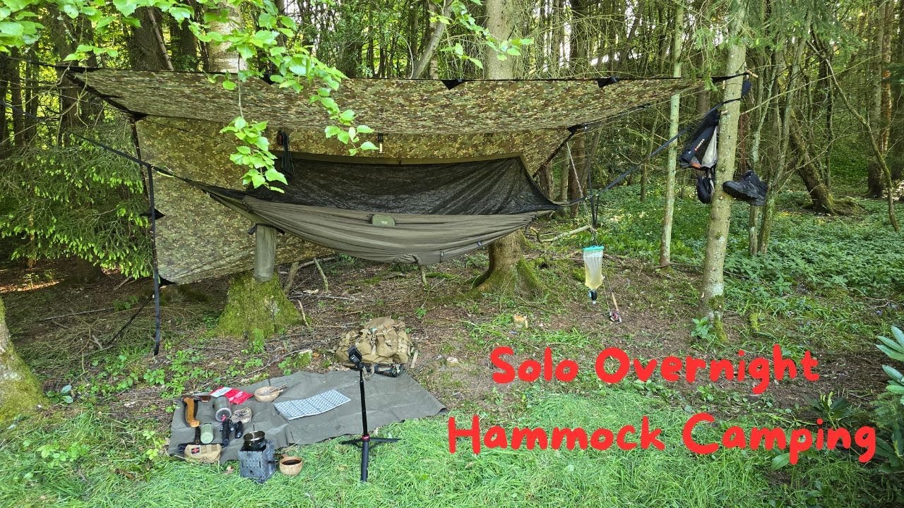Solo Overnight Hammock Camping With Bushbox Fire