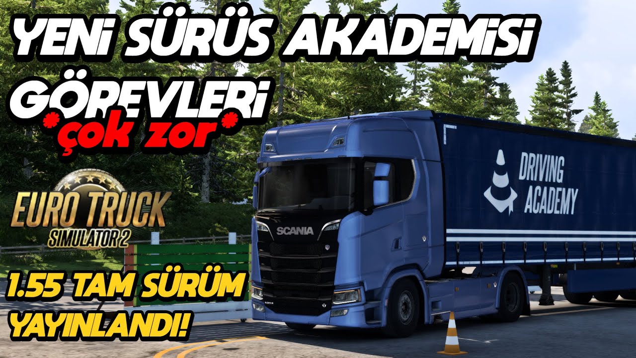 ETS2 1.55 GÜNCELLEMESİ GELDİ! YENİ USTALIK SEVİYESİ SÜRÜŞ GÖREVLERİ (DRIVING ACADEMY)