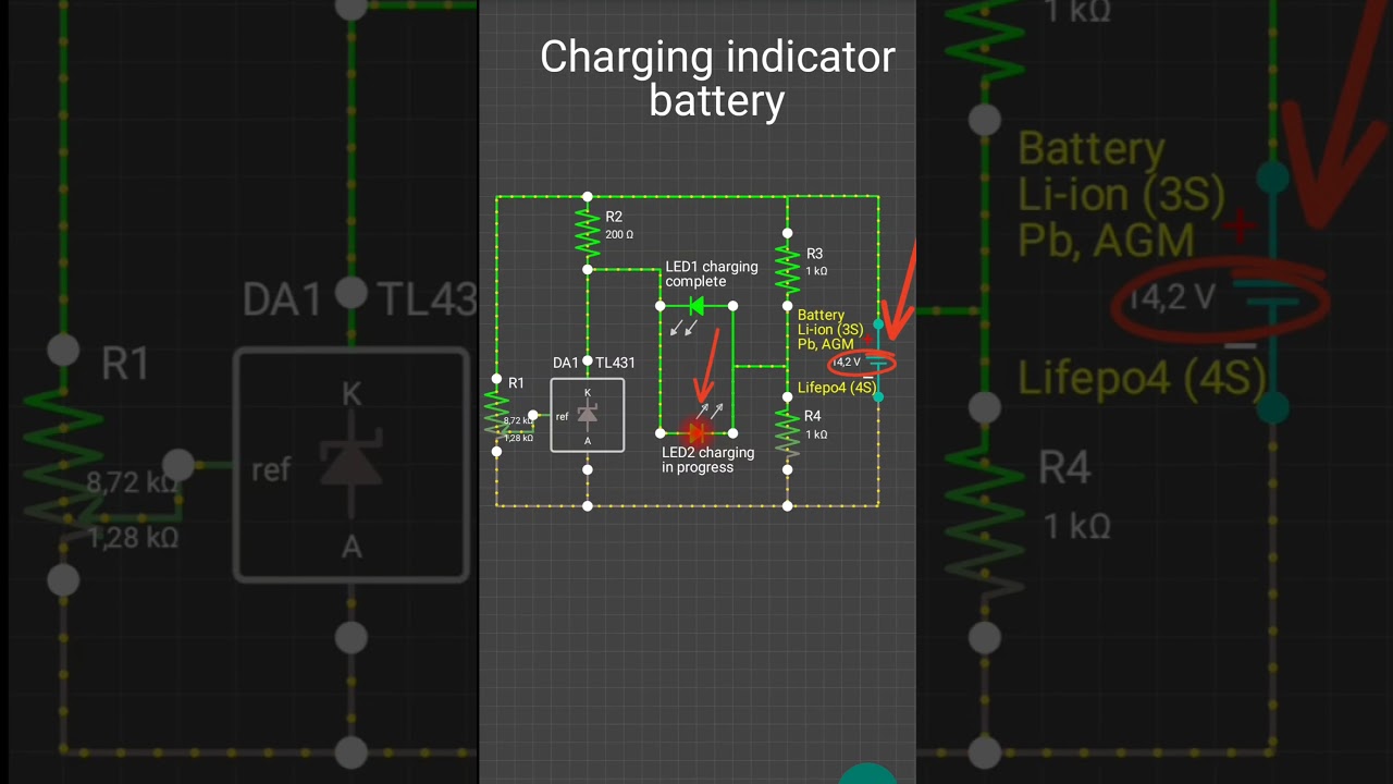 DIY Battery Charge Indicator on TL431 #indicators, #battery, #electronics