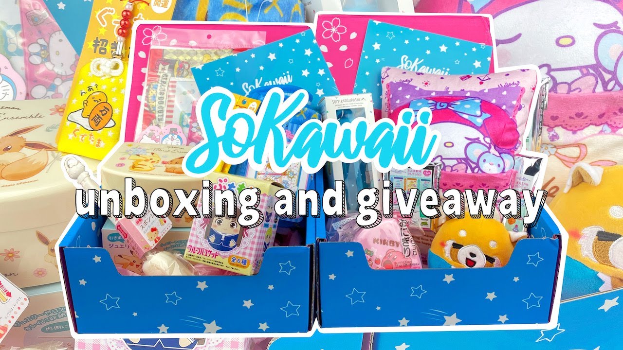 [GIVEAWAY] Let's Open 2 SoKawaii Boxes! SANRIO, ANIME, KIRBY, POKEMON AND MORE! | SoKawaii Box ♡