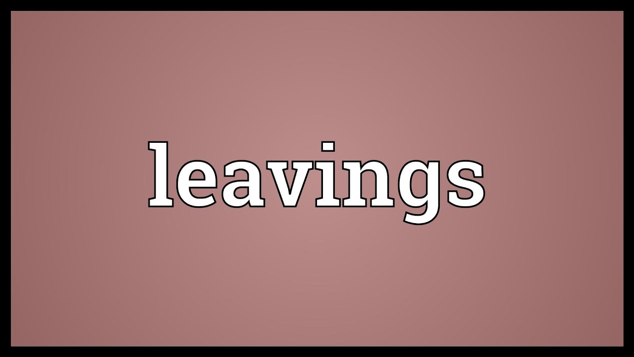Leavings Meaning
