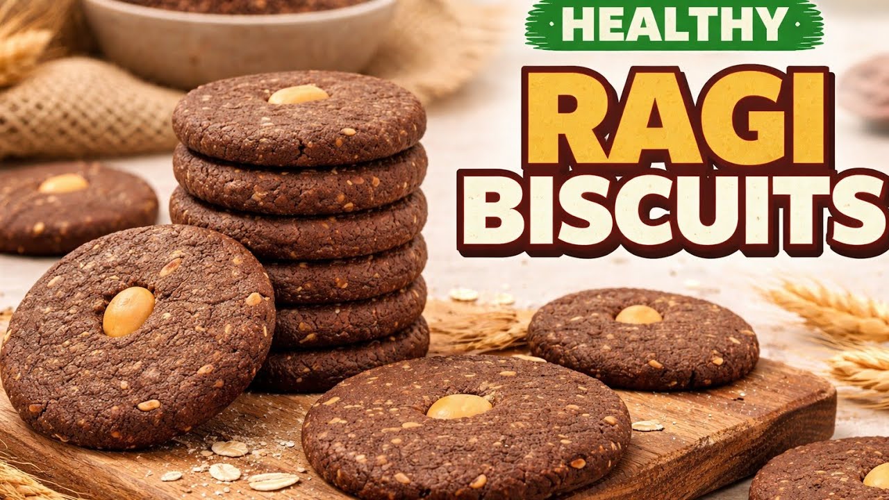 Healthy Ragi biscuits recipe | bakery style millet biscuits 