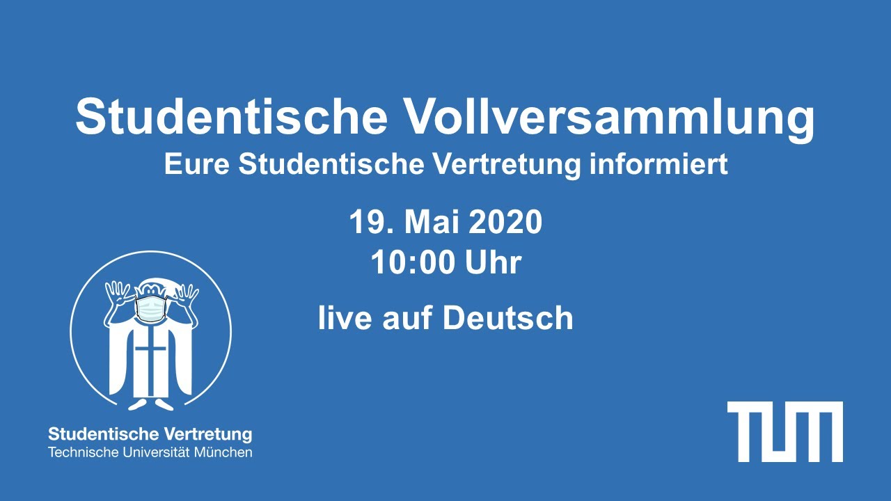 Studentische Vollversammlung SoSe 2020 - live auf Deutsch