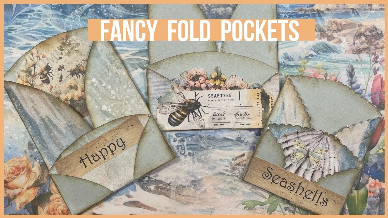 🔵🌊Fancy fold fun pockets for junk journals & paper craft #beesummerinspired LETTER F