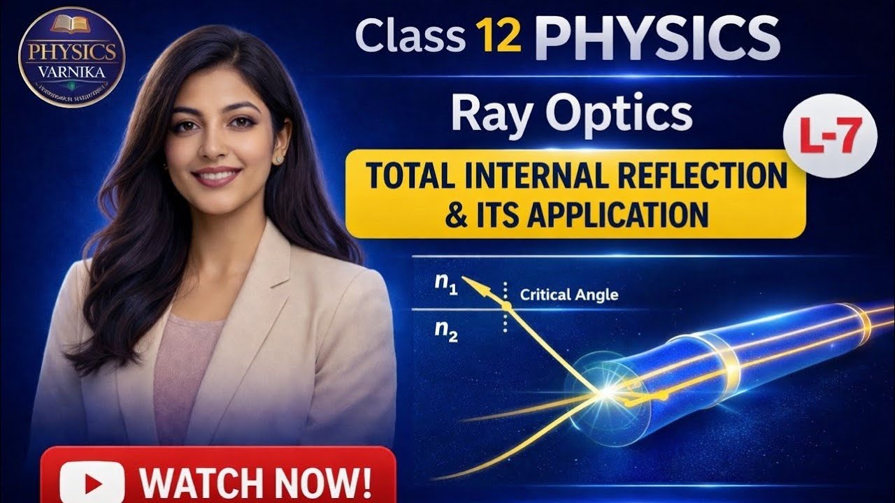 Class 12| Ray Optics L-7 | Total Internal Reflection & Applications | Optical Fibre, Mirage, Diamond