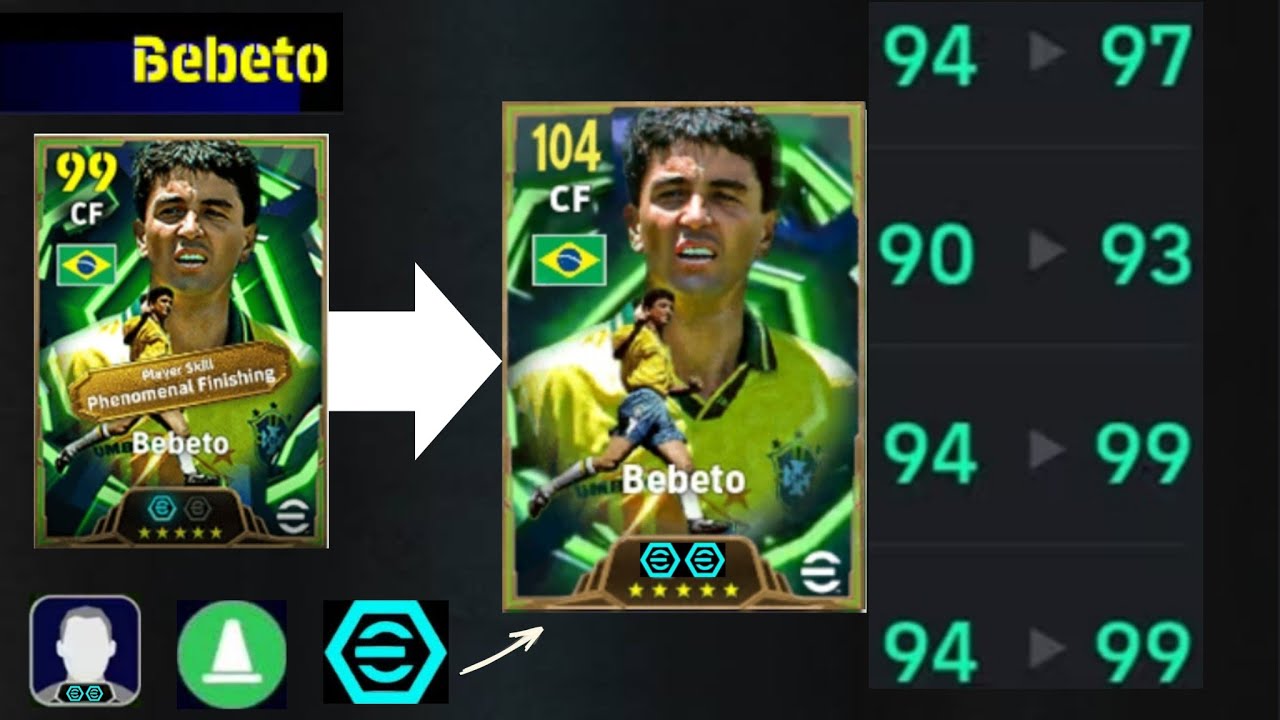 Bebeto 104: Лучшая тренировка с бустером | Развитие игрока в eFootball 2026