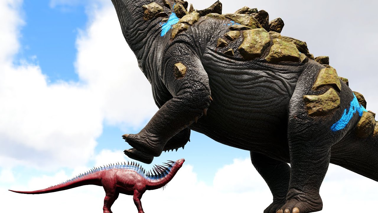 AMARGASAURUS (lvl 10.000) vs. TITANOSAUR | ARK Dino Battle 🦎