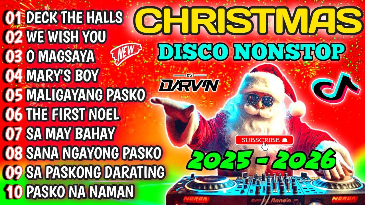CHRISTMAS DISCO NONSTOP 2025 -2026 ( BUDOTS BOMB REMIX ) DECK THE HALLS - DJ DARVIN REMIX 