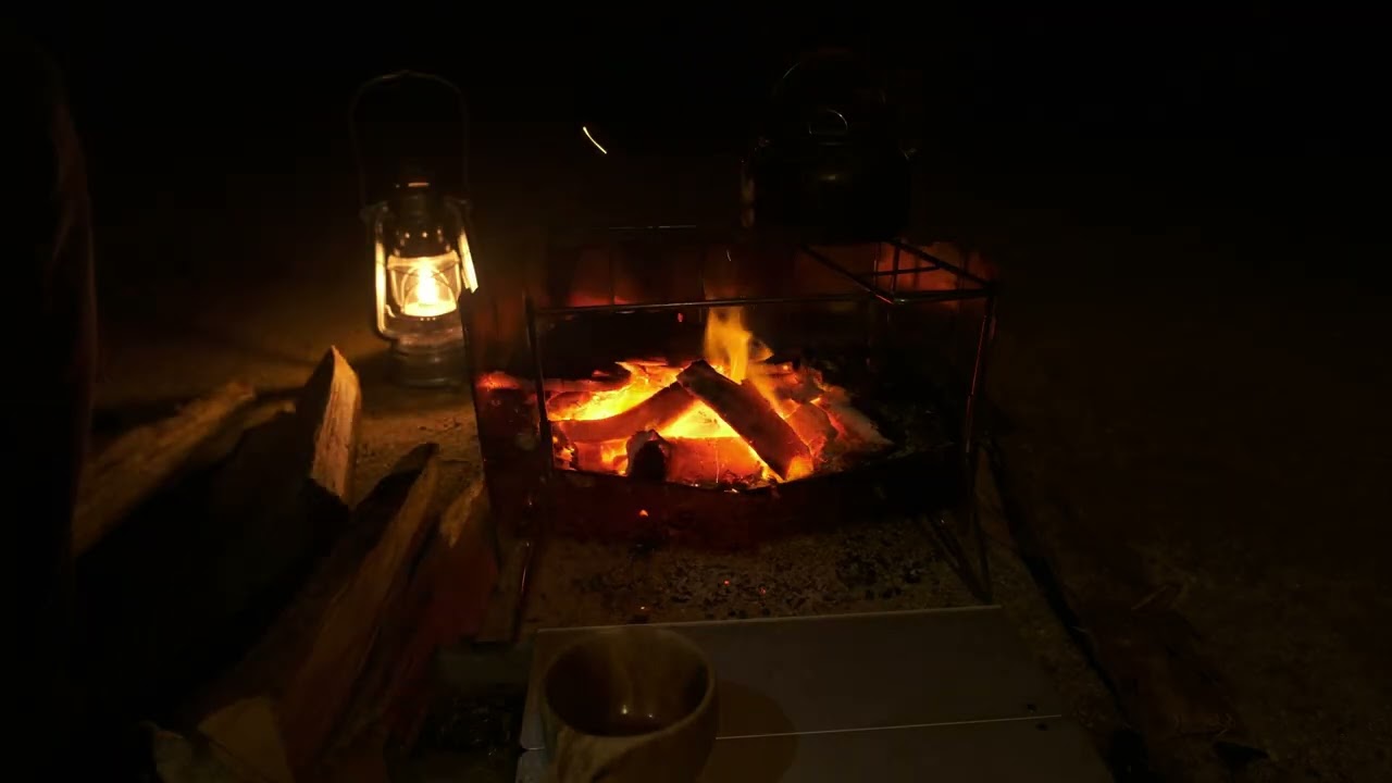冬キャンプの焚火時間🧣🍂味噌豆乳カレーと読書🥄📖