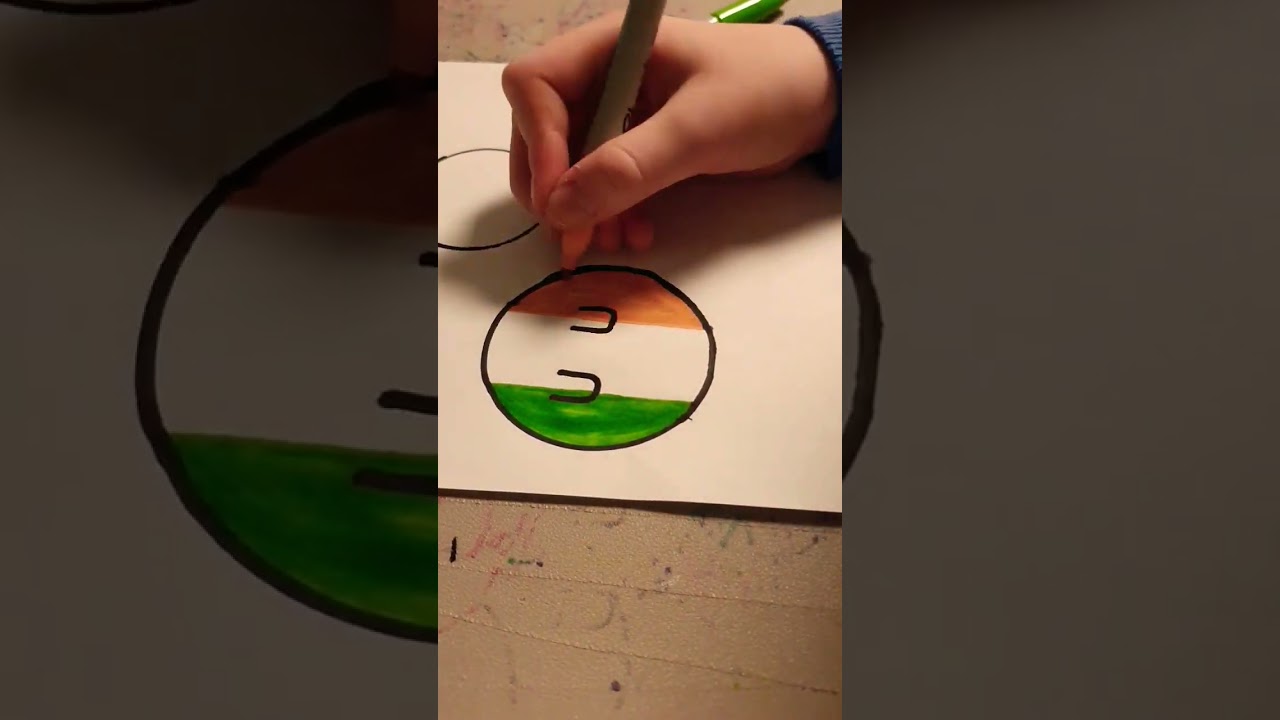 Drawing countryballs pt2 Ireland countryball #countryballs