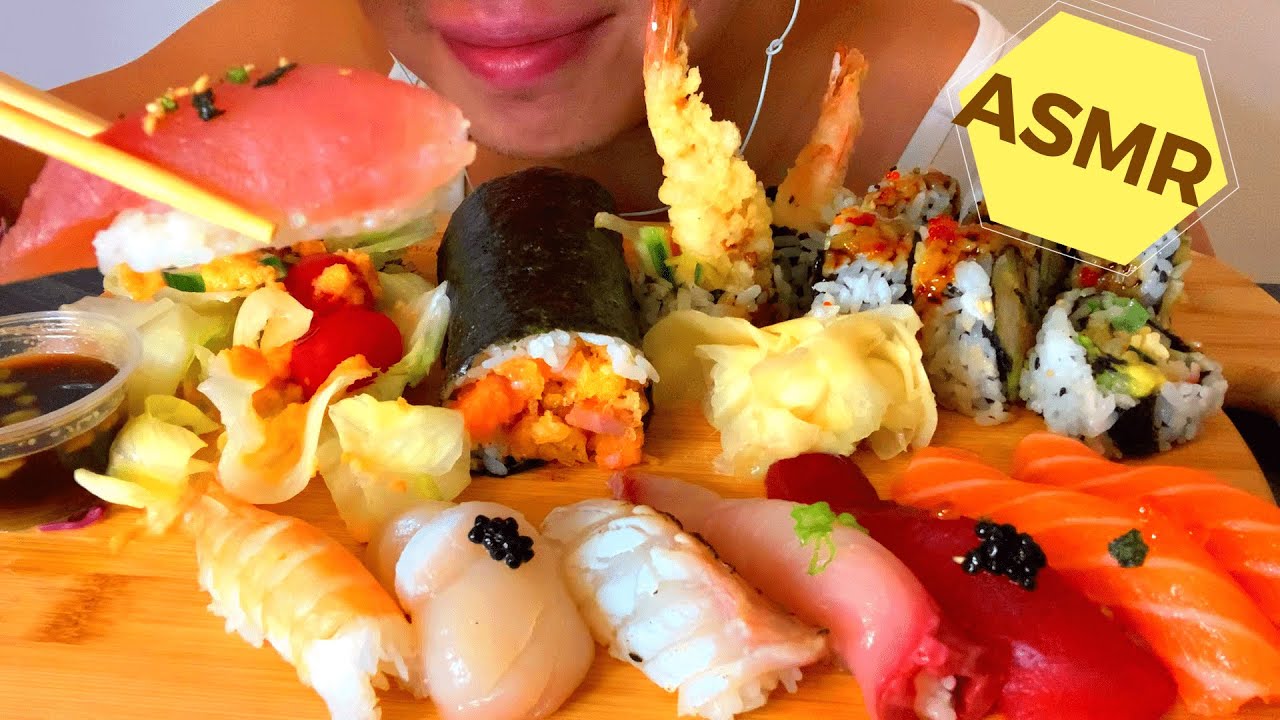 SUSHI MUKBANG| SPICY SALMON ROLL |ASSORTED FRESH PREMIUM SUSHI|NIGIRI|Asmr eating|咀嚼音|NO TALKING