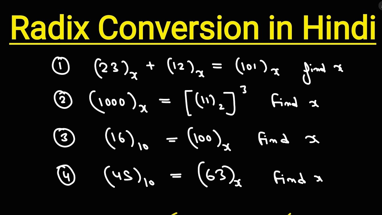 Radix Conversion Number System in Hindi || Find base of Number System || Number System 2024