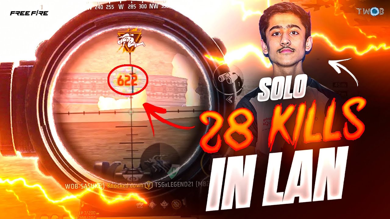 Full match LAN highlights⚔️🪂 || 28 solo kills in LAN tournament by SASUKE64🏟️🥰 || TWOB❤️